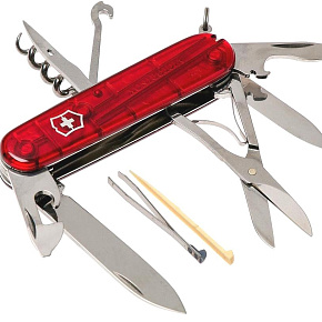 Мультинструмент Victorinox: Climber Полупрозрачный Красный