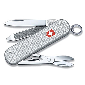 Мультинструмент Victorinox: Classic Alox серебристая алюминиевая рукоять