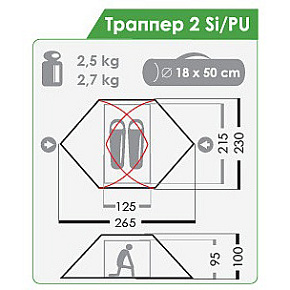 Палатка Normal: Траппер 2 Si/PU