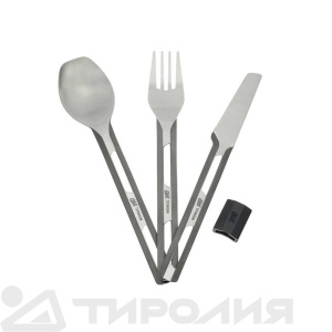 Набор приборов EsBit: Titan Besteck Set (ложка, вилка, нож) с силиконовым держателем