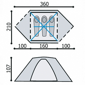 Палатка Снаряжение: Оберон 3-3+Si