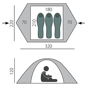 Палатка Btrace: Ion 3 (Зеленый)