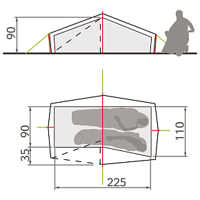 Палатка Vaude: Power Lizard SUL - 1-2P