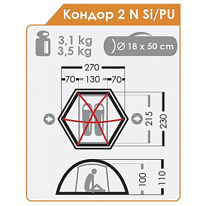 Палатка Normal: Кондор 2N Si/PU