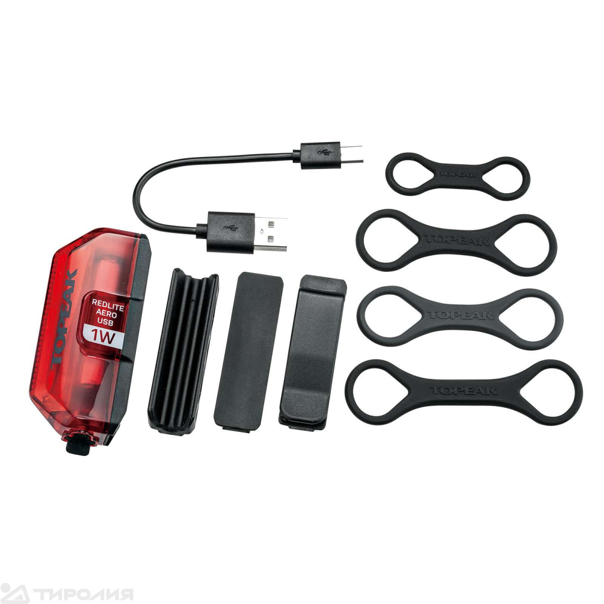 Задний фонарь TOPEAK: RedLite Aero USB 1W, w/super bright COD LED (TMS083)