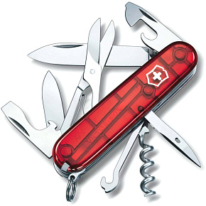 Мультинструмент Victorinox: Climber Полупрозрачный Красный