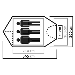 Палатка Salewa: Sierra Leone lll Tent (Lightgrey/Cactus)