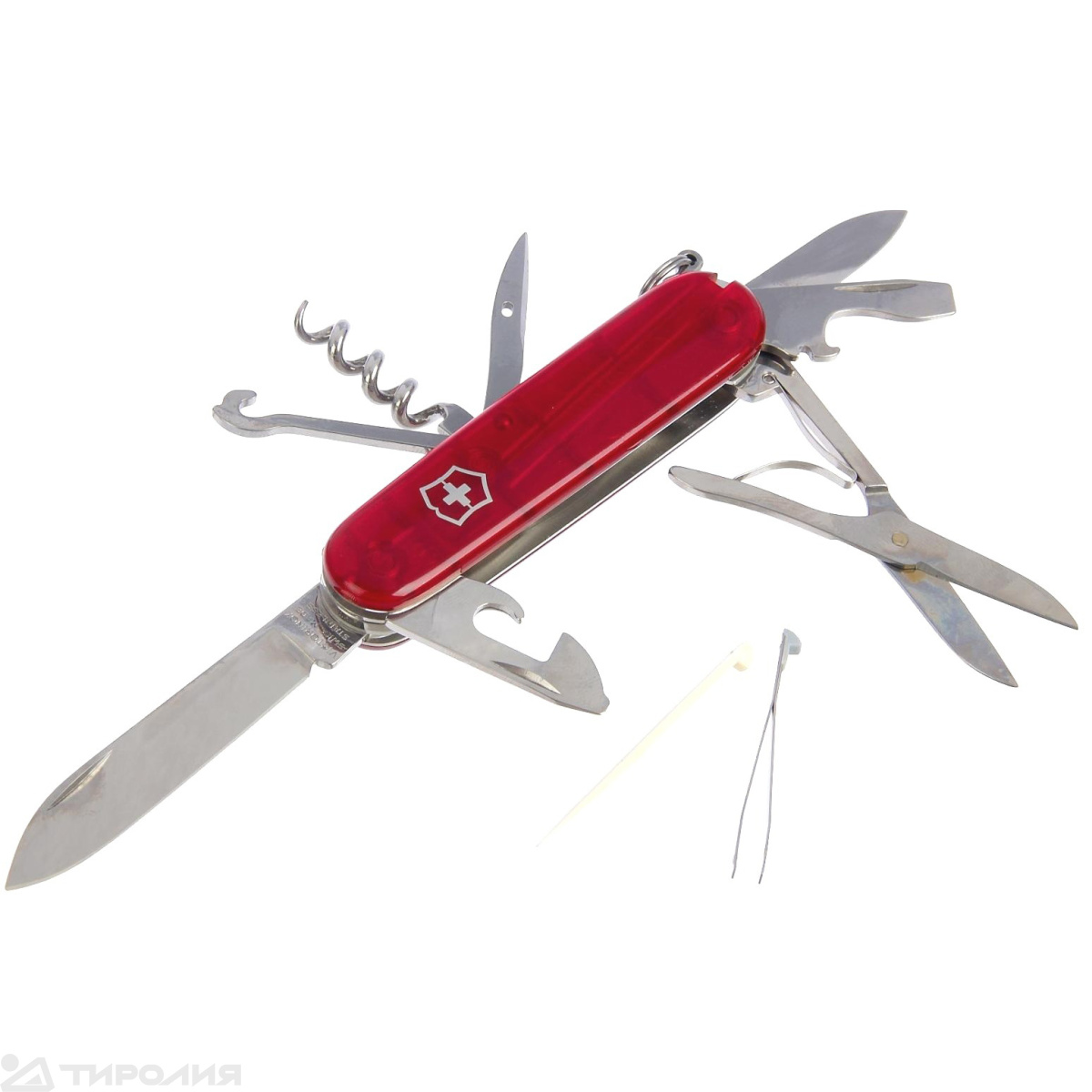 Мультинструмент Victorinox: Climber Полупрозрачный Красный