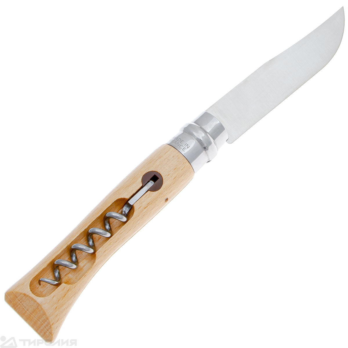 Нож со штопором Opinel: №10 VRI (нерж.сталь,бук)